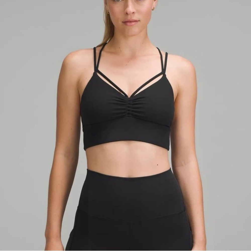 lululemon Tote & Align Black Strappy Bralette size 6 & free tote - Picture 2 of 6